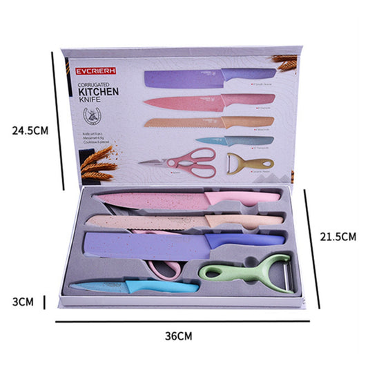 Juego de Cuchillos 6 PCS Colores – Cocina Moderna y Práctica