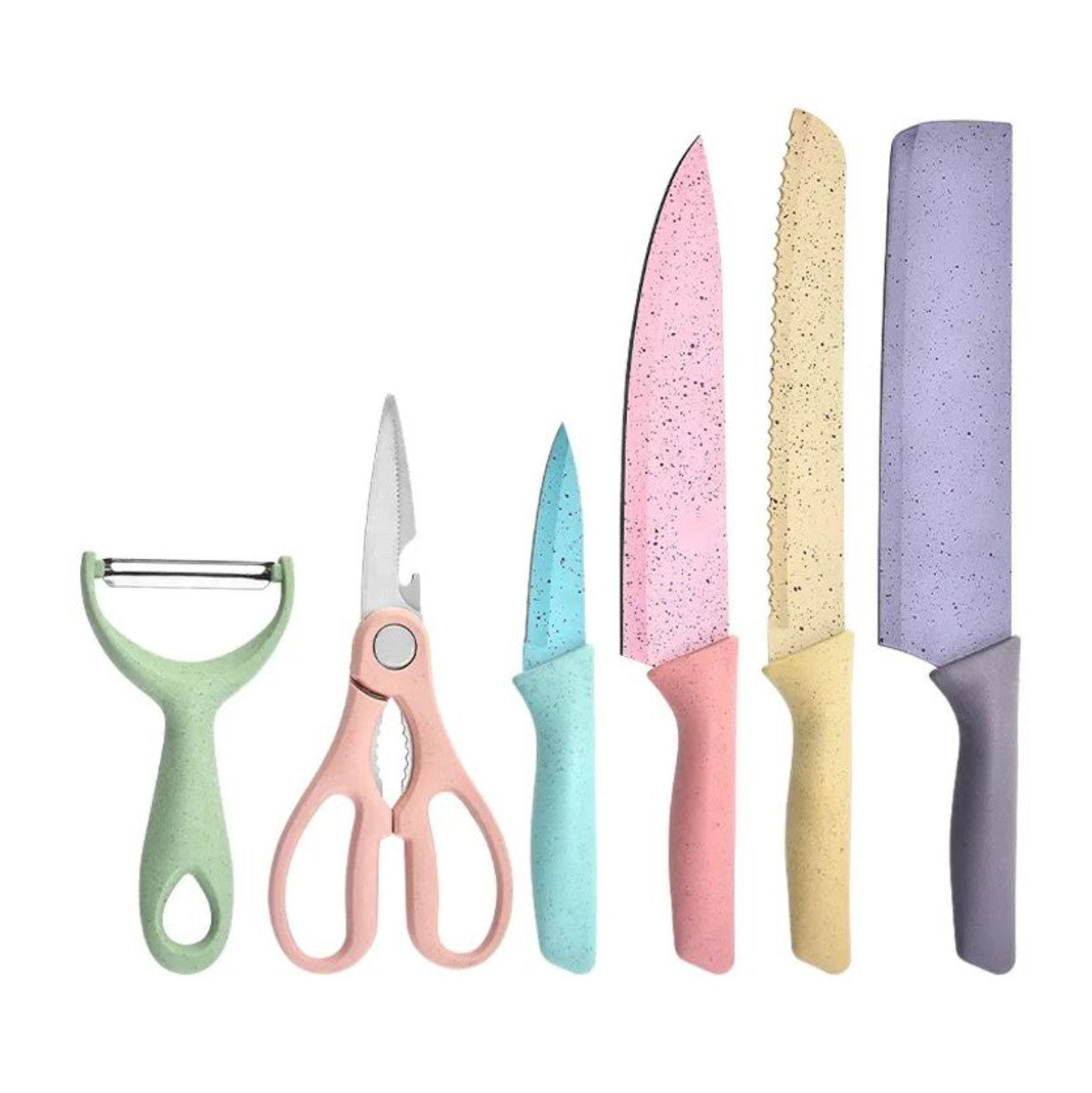 Juego de Cuchillos 6 PCS Colores – Cocina Moderna y Práctica